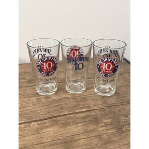 Vintage Shipyard Brewing Co. 10th Anniversary Pint Glass | Set Of 3 | 2004